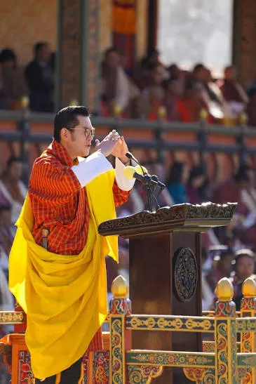 His Majesty The King of Bhutan addressing the National Day celebrations
